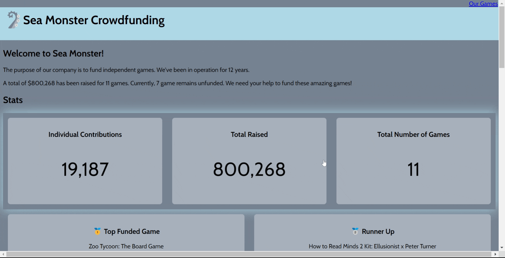 crowdfunding webpage